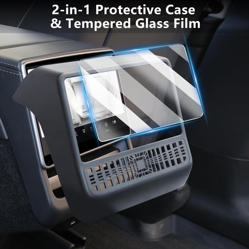 Arcoche 3 in 1 Rear seat air conditioning outlet accessories for 2025 2026 Tesla Model Y Juniper Accessories 2024-26 model 3 Highland Air Condition Outlet Grille Protector Flow Vent Grille Protection - Image 2